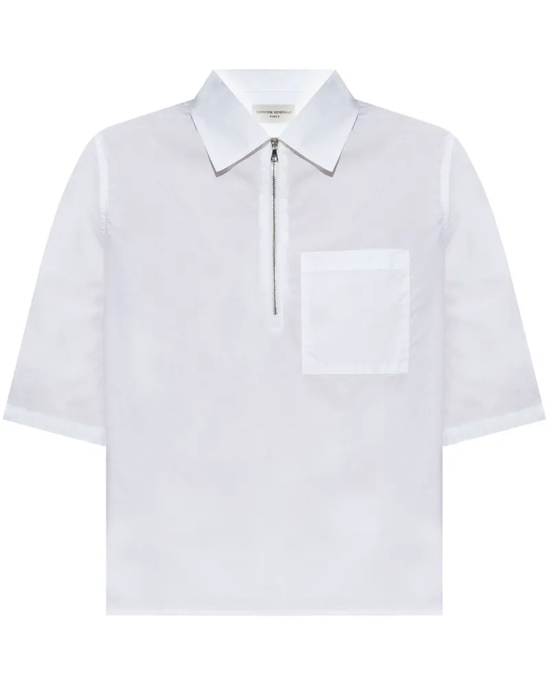 Officine Generale Poloshirt aus Popeline - Weiß Weiß