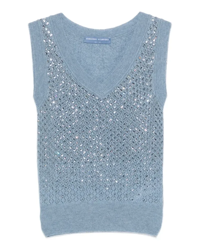 Ermanno Scervino Verzierter Pullunder mit V-Ausschnitt - Blau Blau