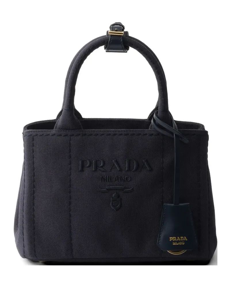 Prada Jardinière cotton canvas mini-bag - Blau Blau