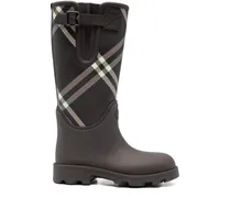 Karierte Regenstiefel - Braun