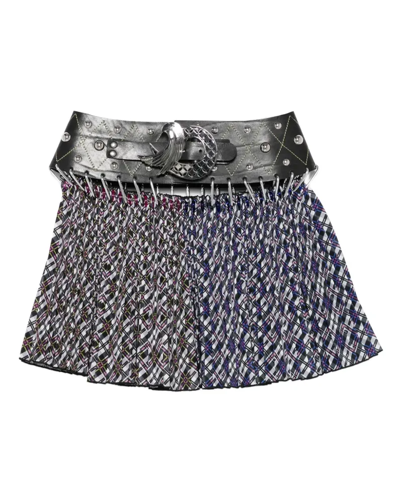 CHOPOVA LOWENA Toro studded belt print mini skirt - Grau Grau