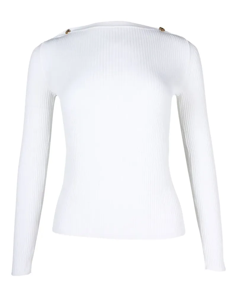 Max Mara ribbed boat-neck top - Weiß Weiß