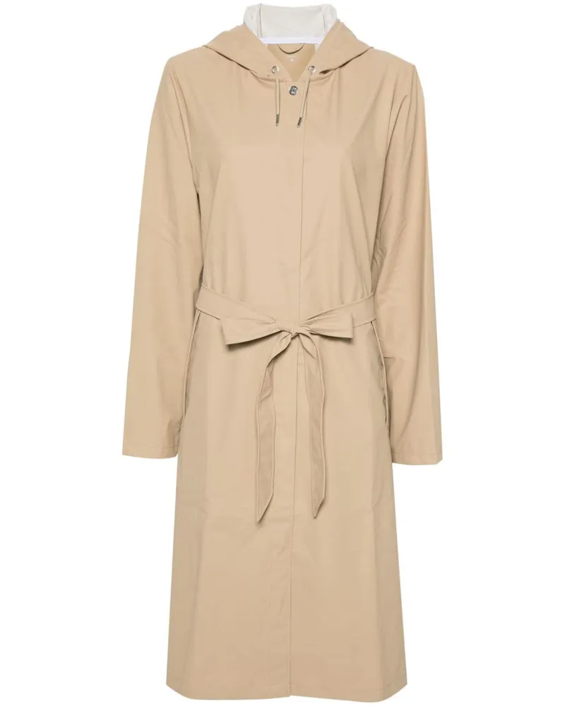 RAINS Lange W Jacke in A-Linie - Nude Nude