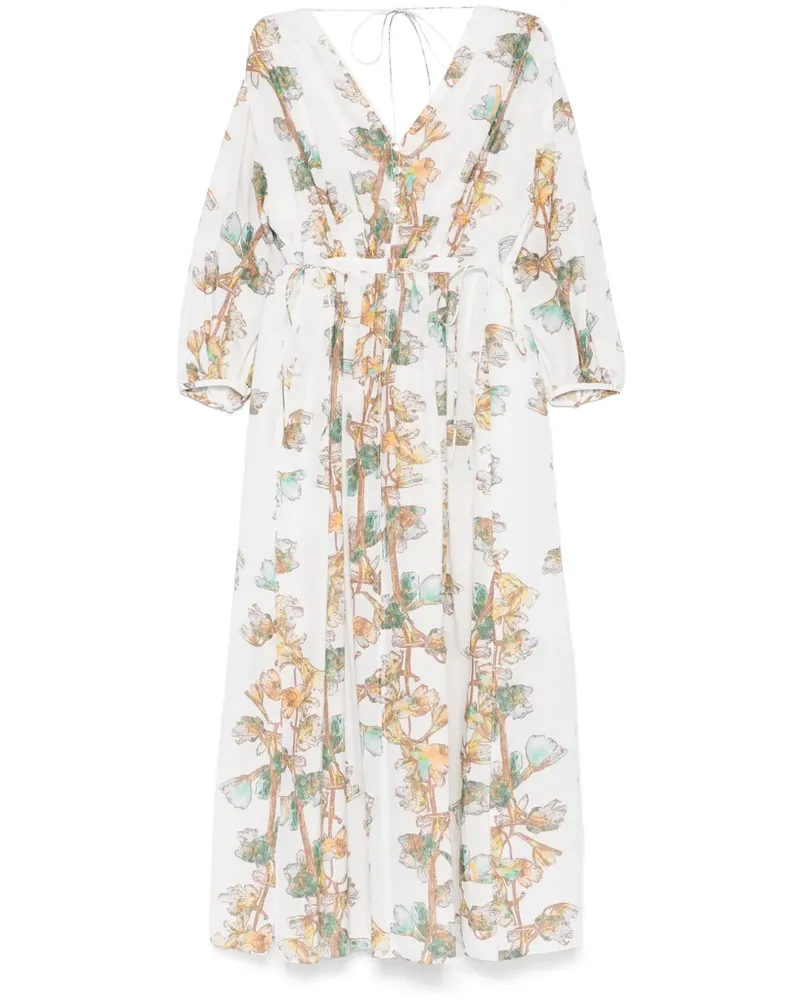 Paul Smith Maxikleid mit Blumen-Print - Weiß Weiß