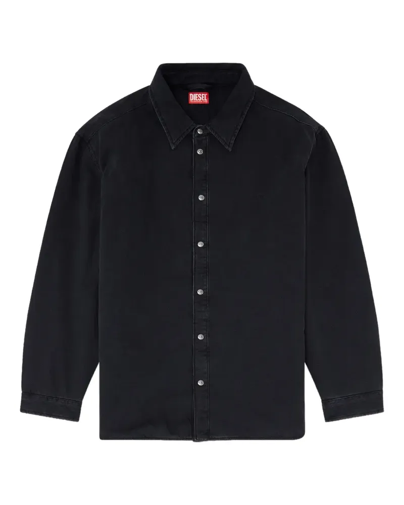 Diesel Wattierte Hemdjacke aus Denim - Schwarz Schwarz