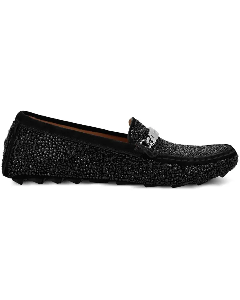 Philipp Plein Loafer mit Strass - Schwarz Schwarz