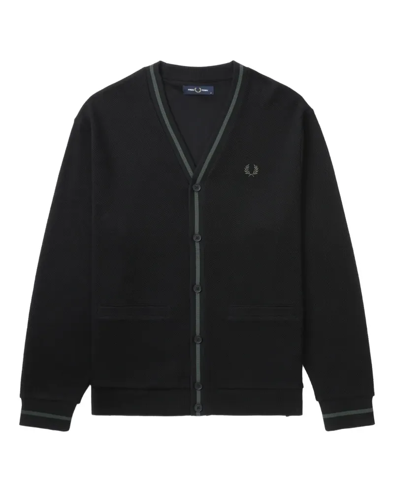 Fred Perry Cardigan mit Logo-Stickerei - Schwarz Schwarz