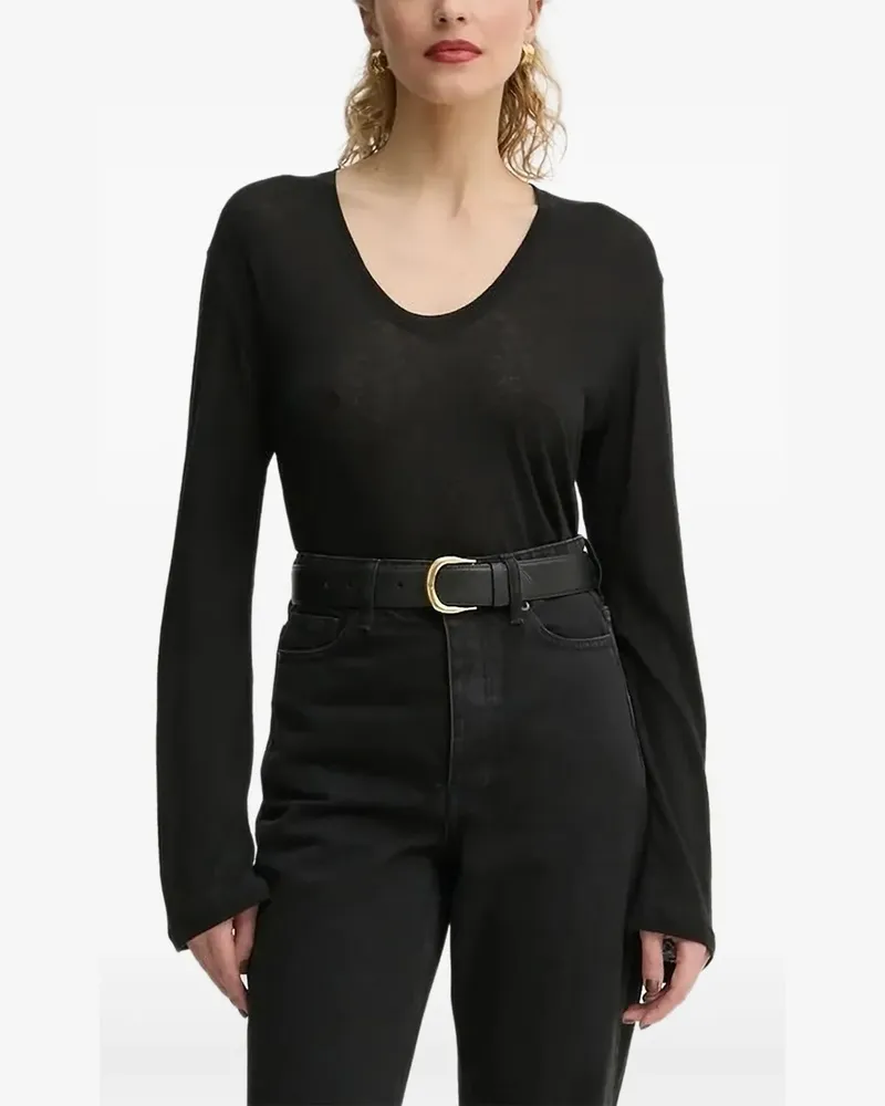 By Malene Birger Top mit U-Ausschnitt - Schwarz Schwarz