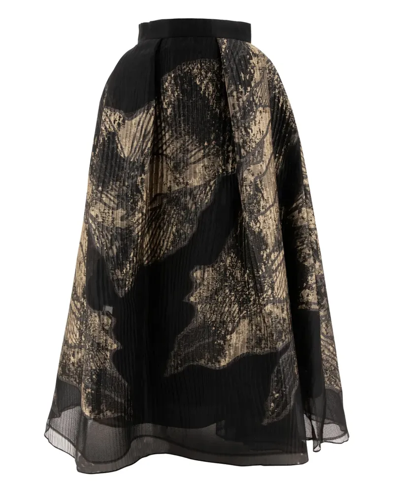 Elie Saab Rock mit Falten - Schwarz Schwarz