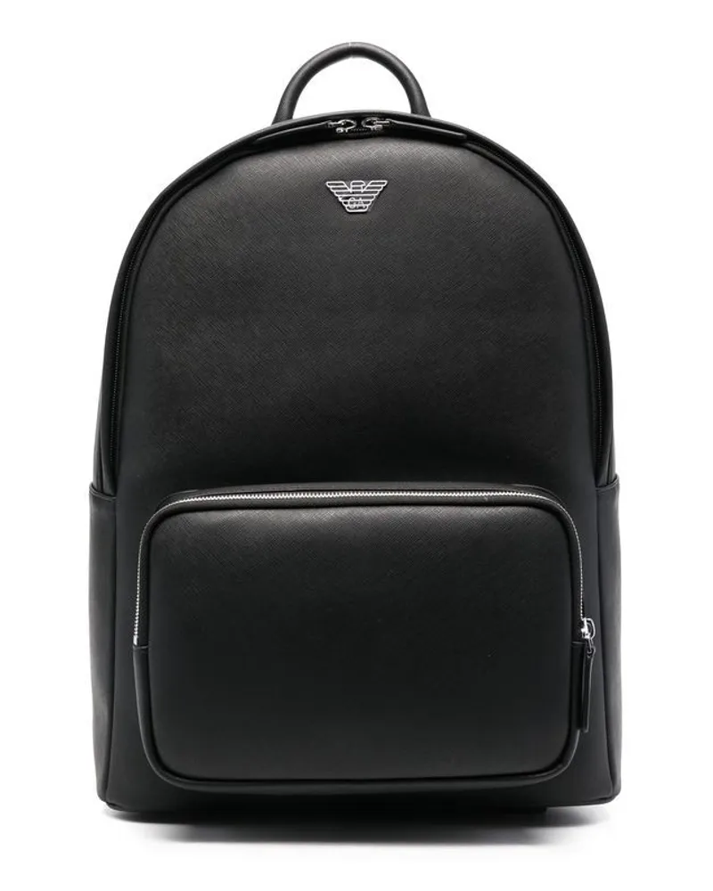 Emporio Armani Rucksack aus Leder Schwarz