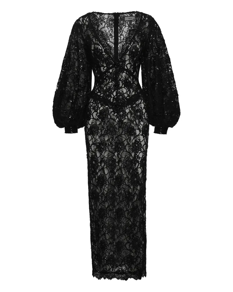 NISSA Midikleid mit Pailletten - Schwarz Schwarz