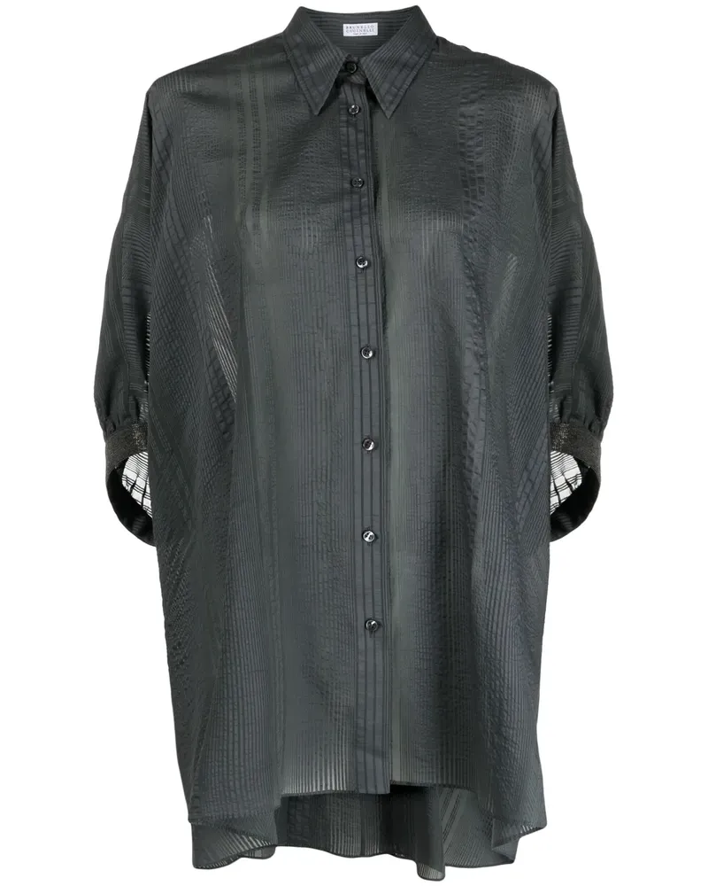 Brunello Cucinelli Gestreiftes Hemd - Grau Grau