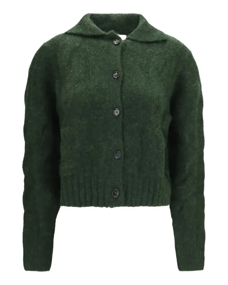 ALLUDE Cardigan mit Zopfmuster - Grün Grün
