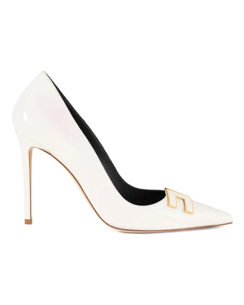Elisabetta Franchi logo-plaque stiletto pumps - Weiß Weiß
