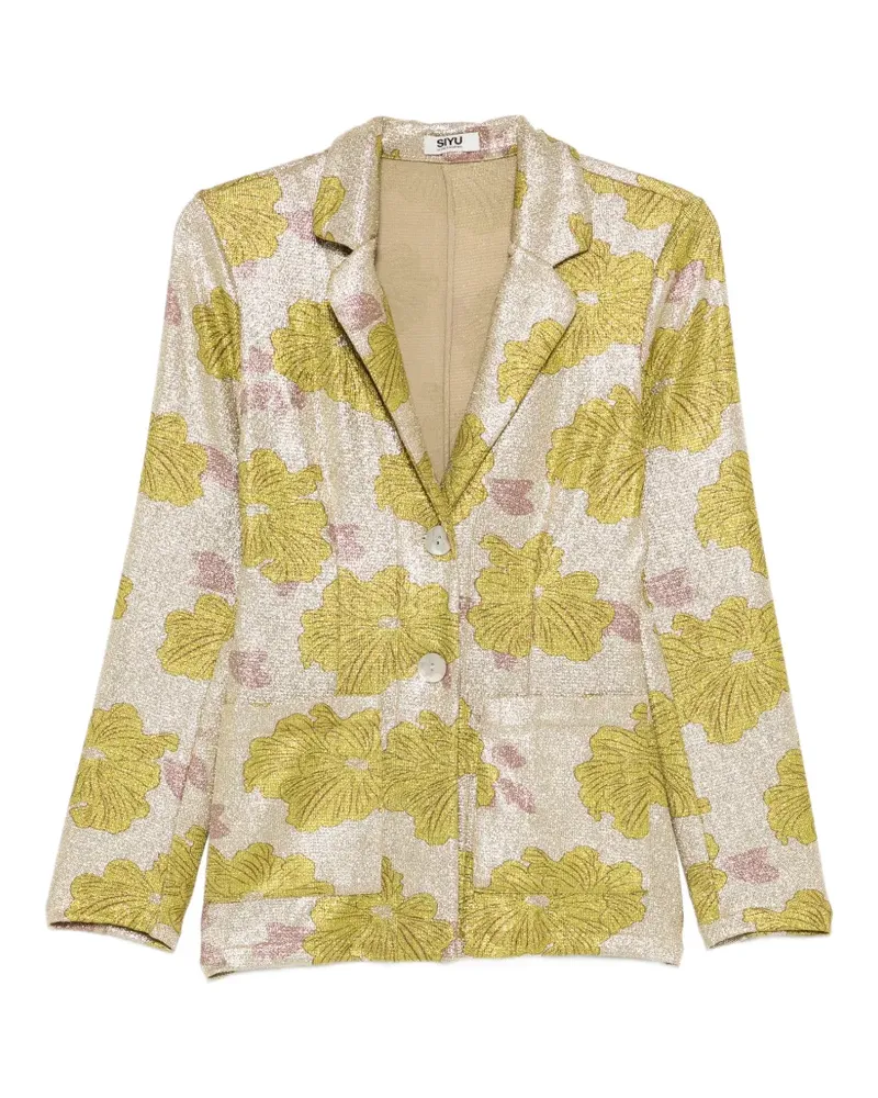 SIYU Rosella floral-print blazer - Gold Gold