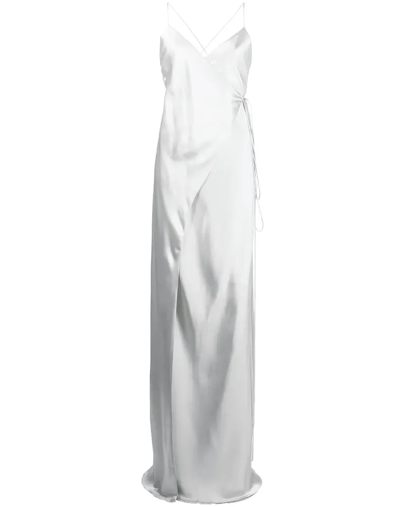 mason by michelle mason Wickelkleid aus Seide - Silber Silber