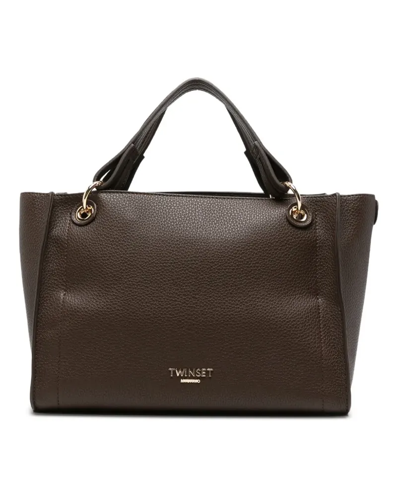Twin-Set Tote Bag mit gekörntem Effekt - Braun Braun