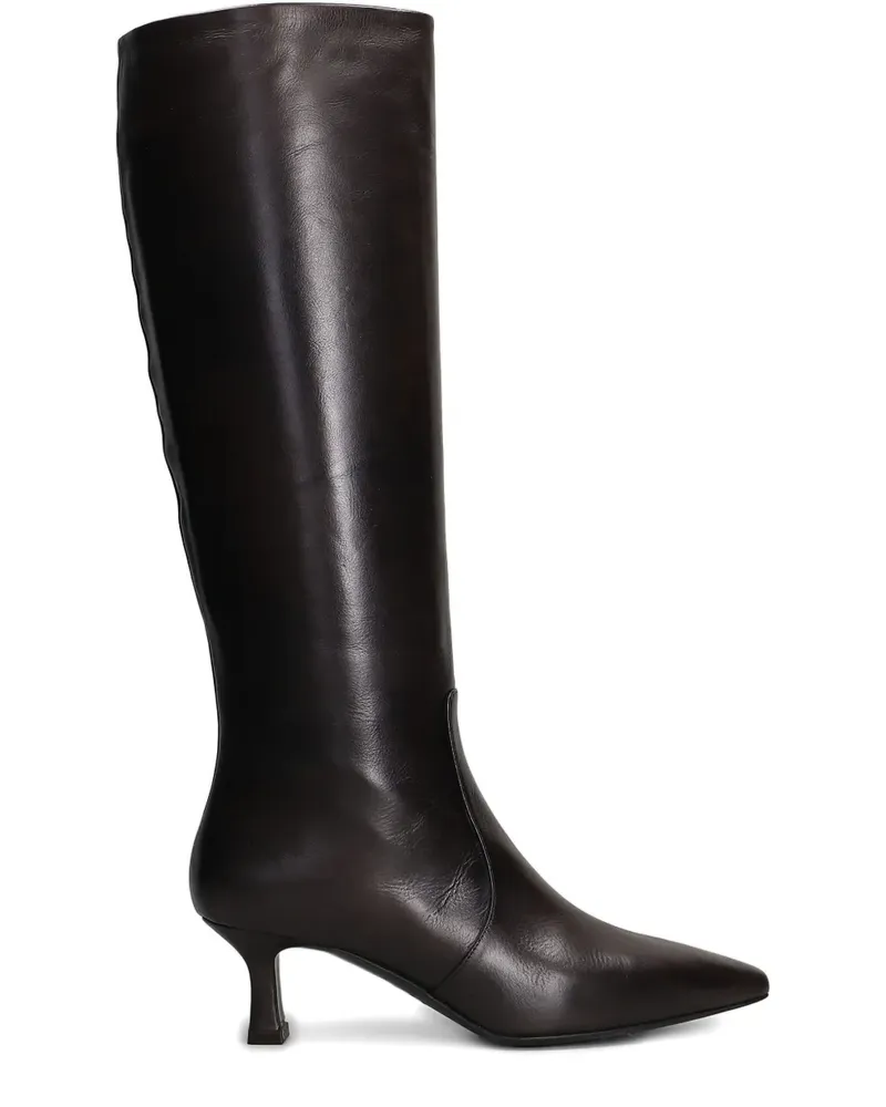Julie Dee Kniehohe Stiefel mit spitzer Kappe - Braun Braun