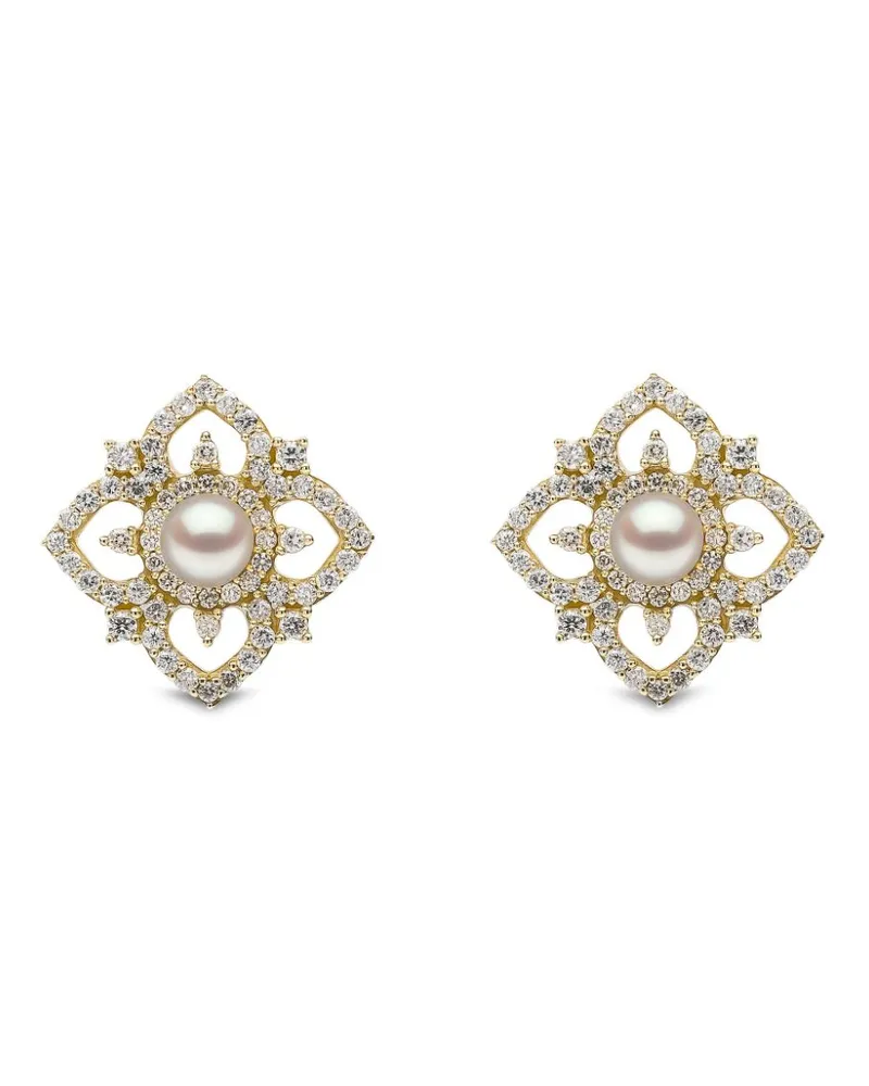 YOKO London 18kt Gelbgoldohrstecker mit Perlen und Diamant Gold