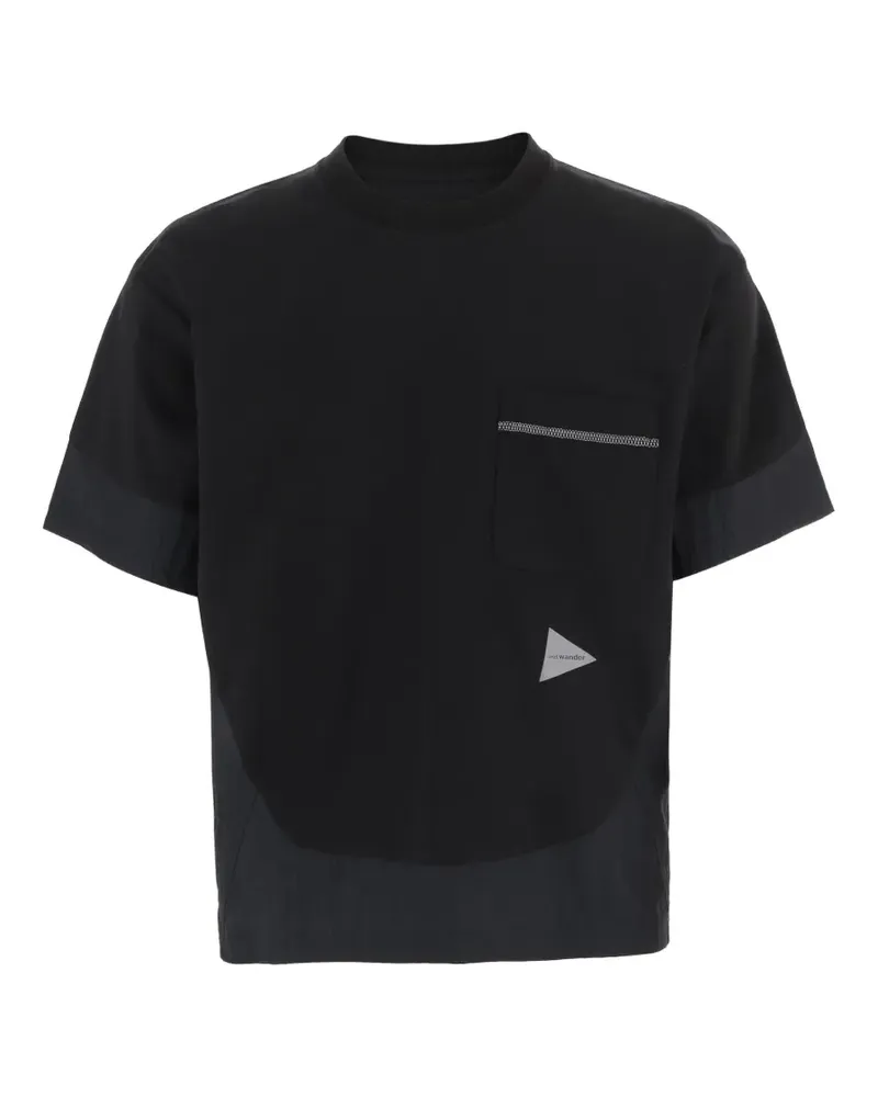 and wander short-sleeved pocket T-shirt - Schwarz Schwarz