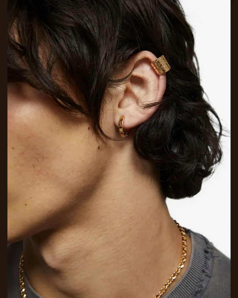 Emanuele Bicocchi cracked-effect huggie earrings - Gold Gold