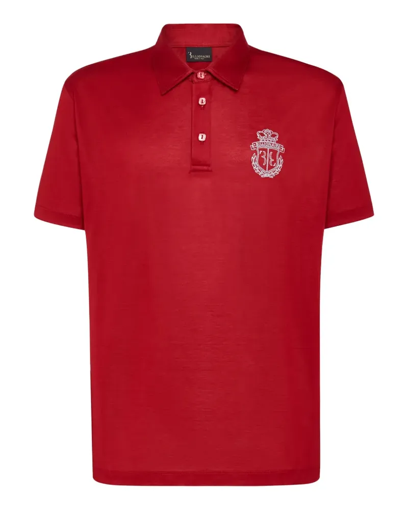 Billionaire Crest-embroidered polo shirt - Rot Rot