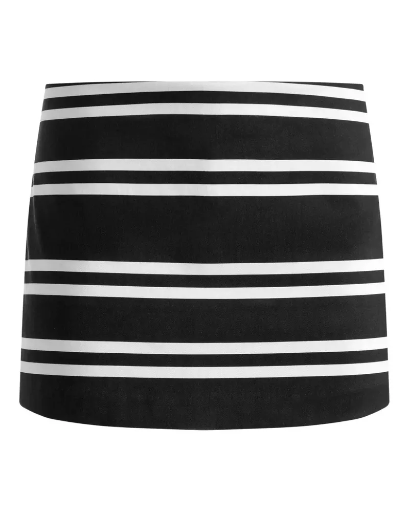 Alice + Olivia Gestreifter Mace Minirock - Schwarz Schwarz