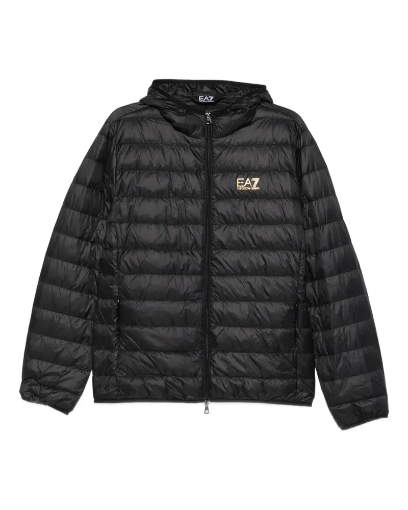 EA7 Gesteppte Kapuzenjacke - Schwarz Schwarz