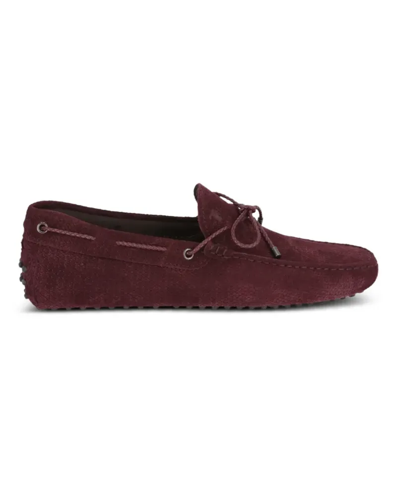 TOD'S bow-detail suede driver shoes - Rot Rot