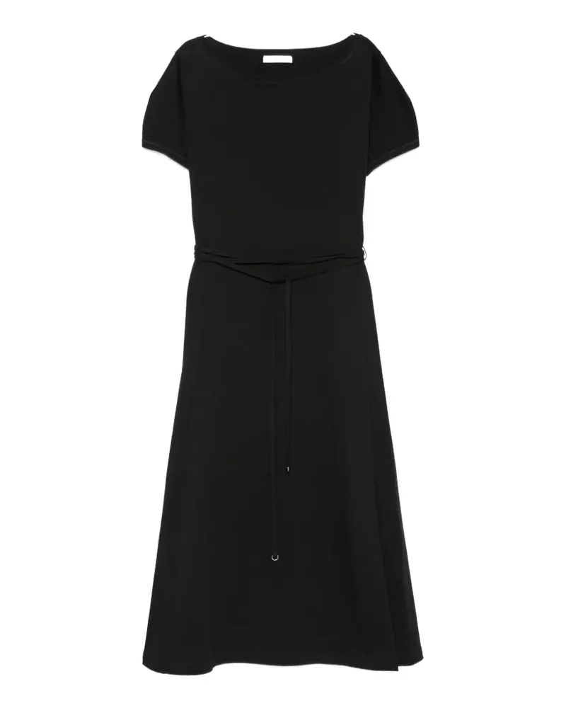 Christophe Lemaire belted boat-neck midi dress - Schwarz Schwarz