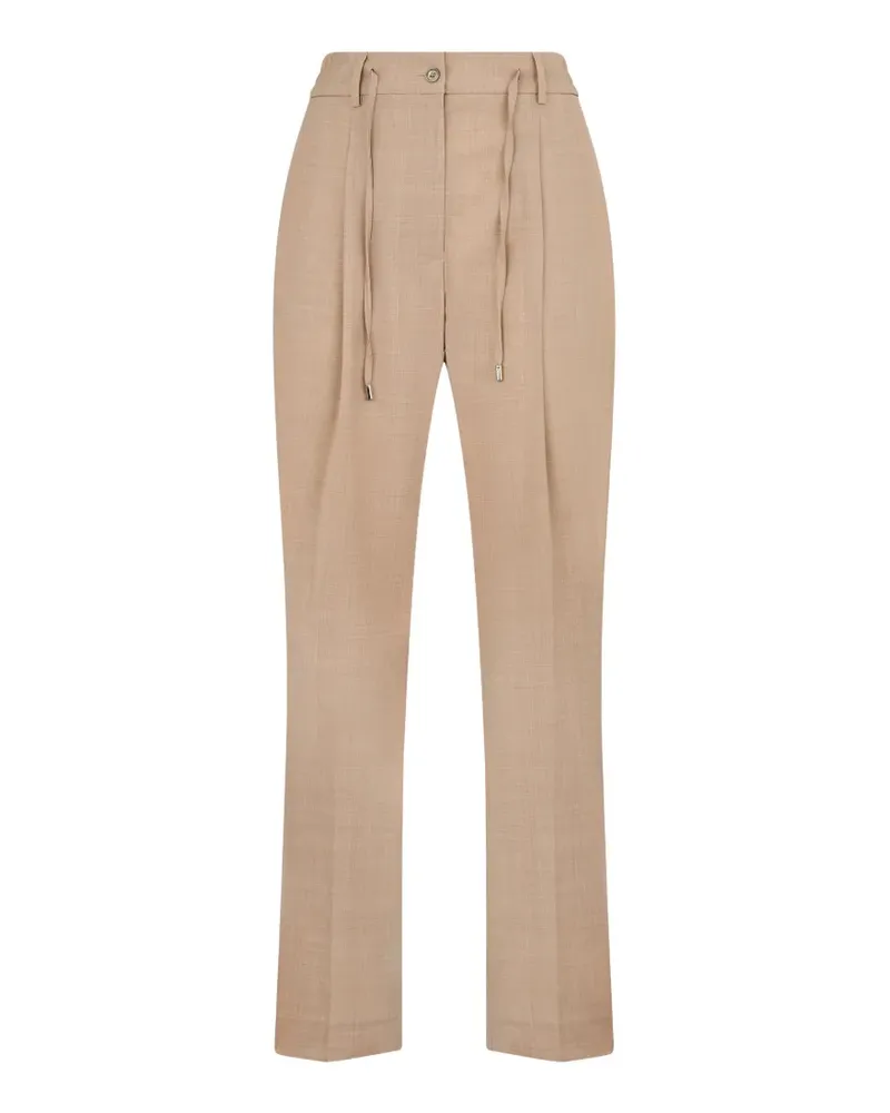 MOORER Antonia high-waisted drawstring trousers - Nude Nude
