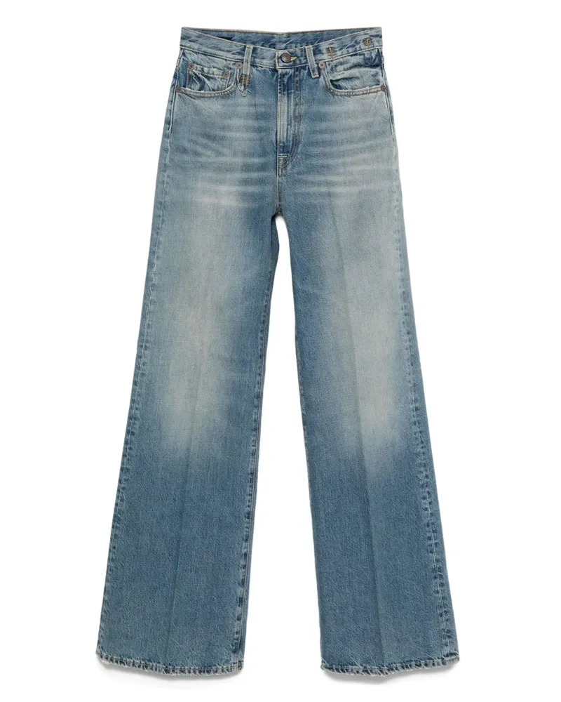 R13 Jeans mit bestickter Tasche - Blau Blau