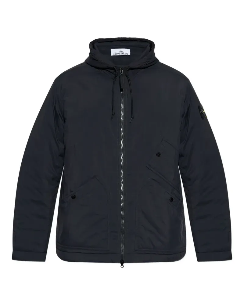 Stone Island hooded patch-pocket jacket - Schwarz Schwarz
