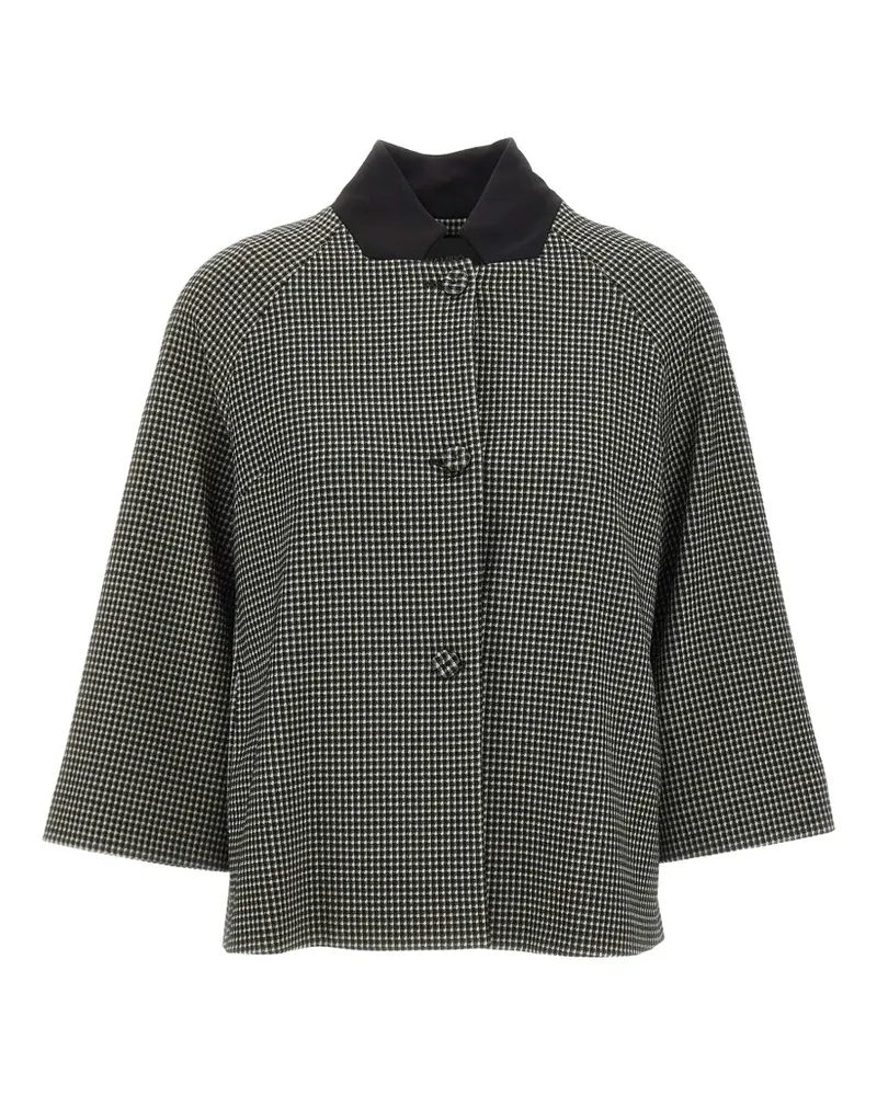 Elena Mirò checked Mandarin-collar jacket - Schwarz Schwarz
