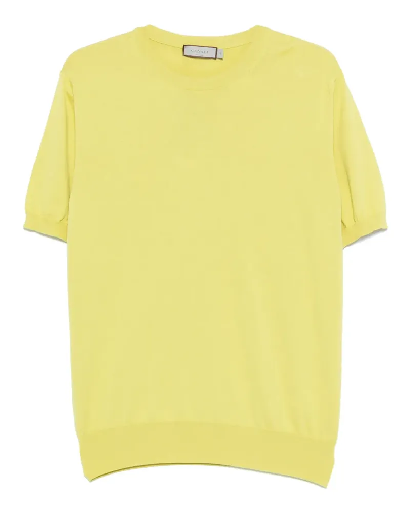Canali Fein gestricktes T-Shirt - Grün Grün