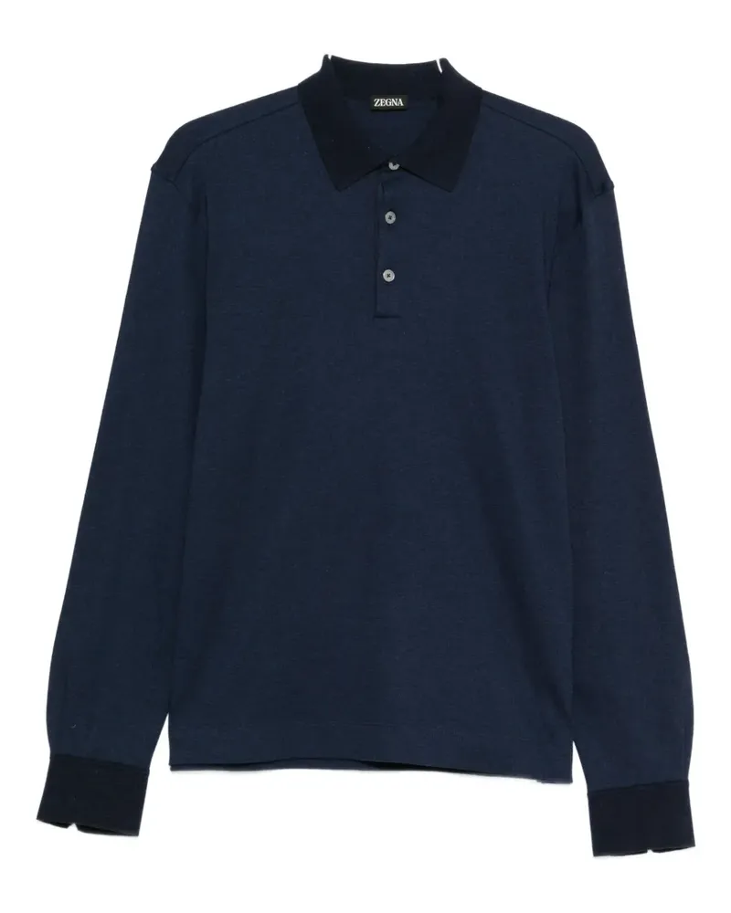 Ermenegildo Zegna Langärmeliges Poloshirt - Blau Blau