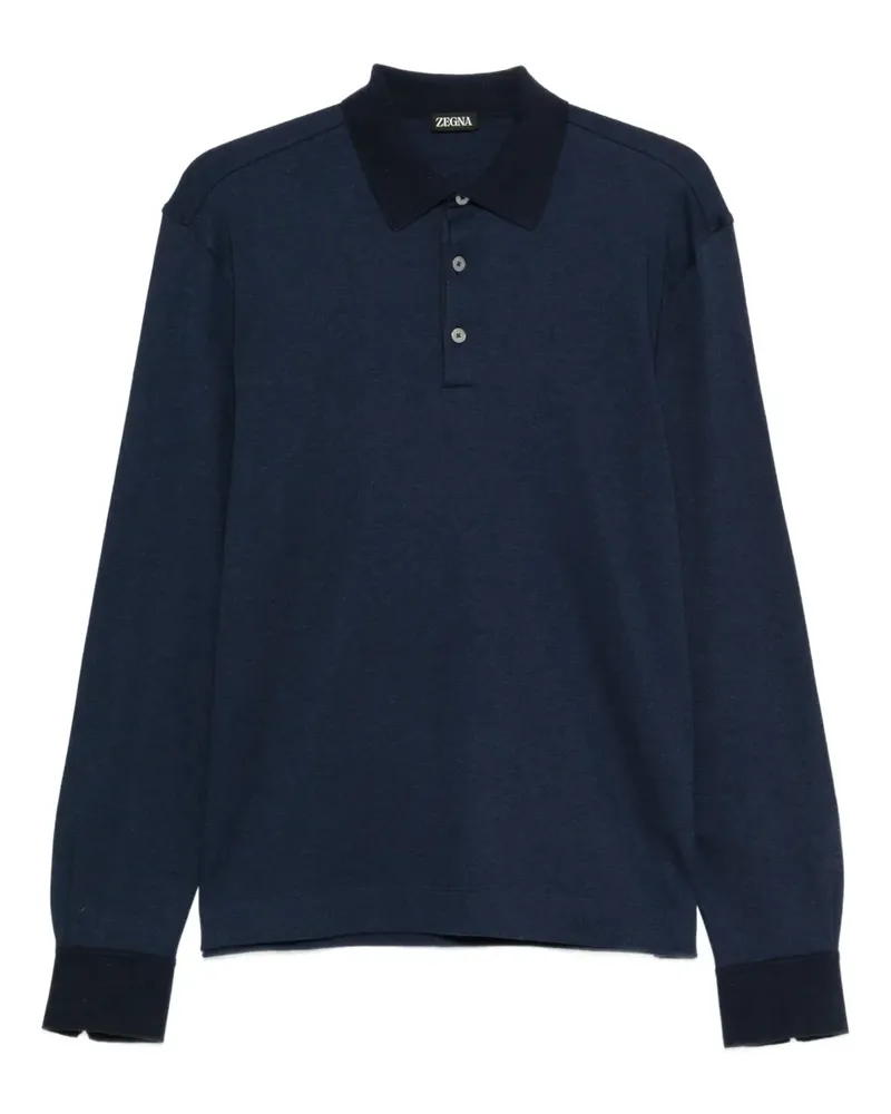Ermenegildo Zegna Langärmeliges Poloshirt - Blau Blau