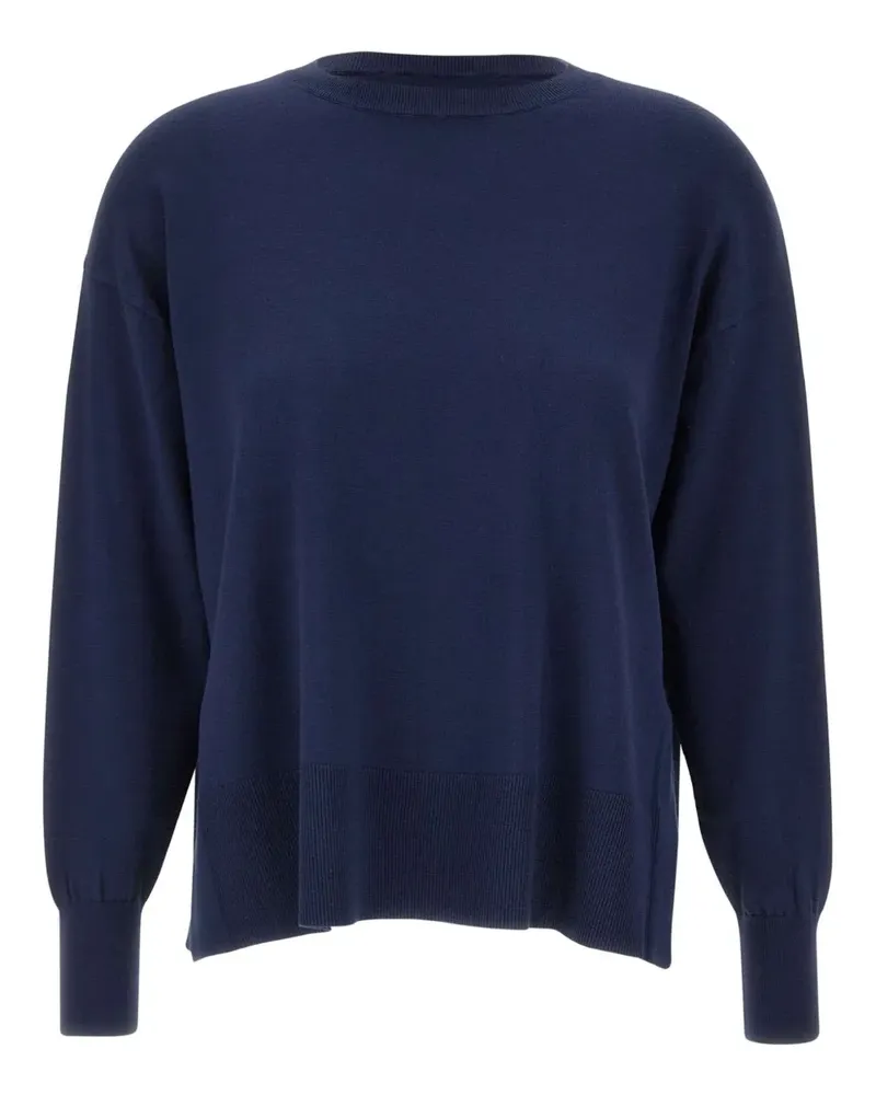 Kaos Gerippter Pullover mit Schlitzen - Blau Blau