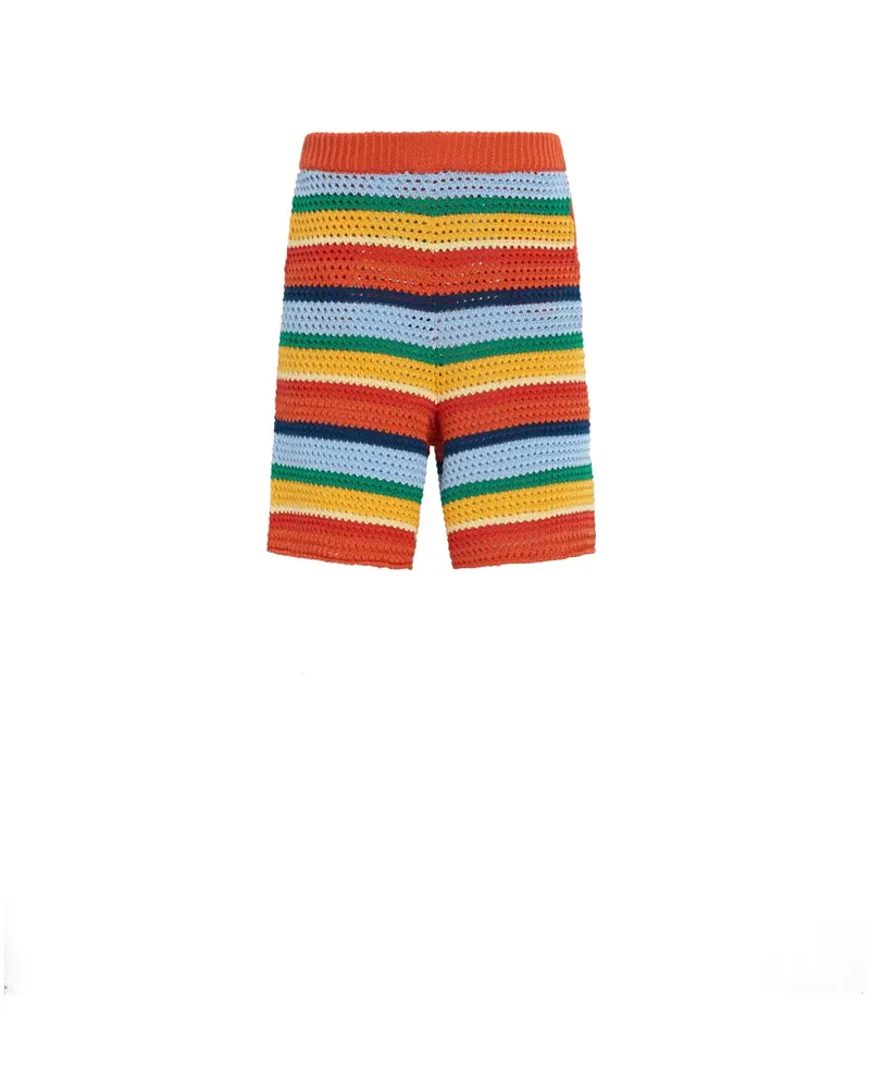 Marni Gehäkelte Shorts mit Streifen - Orange Orange