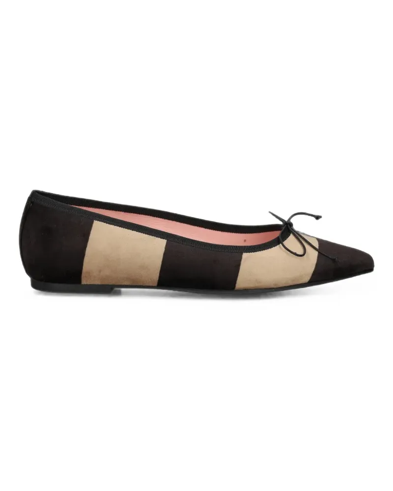 Pretty Ballerinas Gestreifte Paris Ballerinas - Schwarz Schwarz