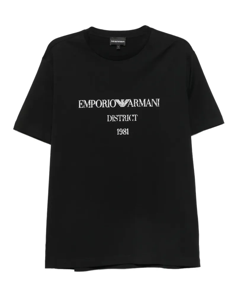 Emporio Armani T-Shirt mit Logo-Print - Schwarz Schwarz