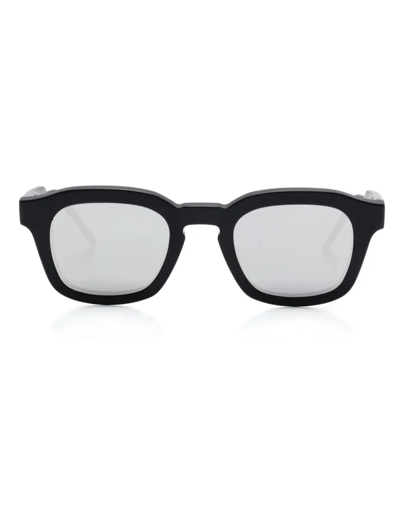 Thom Browne Sonnenbrille mit eckigem Gestell - Schwarz Schwarz