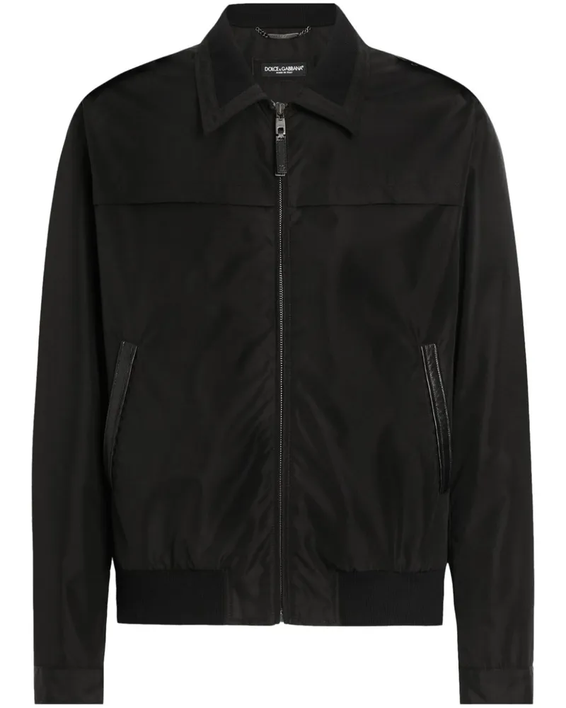 Dolce & Gabbana Bomberjacke mit Logo-Schild - Schwarz Schwarz