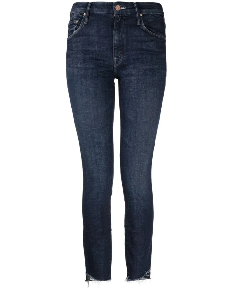 Mother Skinny-Jeans mit hohem Bund - Blau Blau
