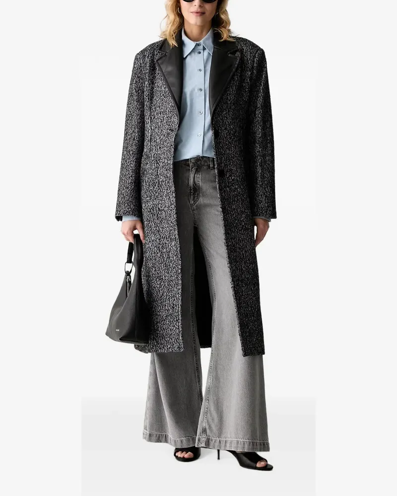 Karl Lagerfeld Mantel mit Gürtel und Revers - Grau Grau