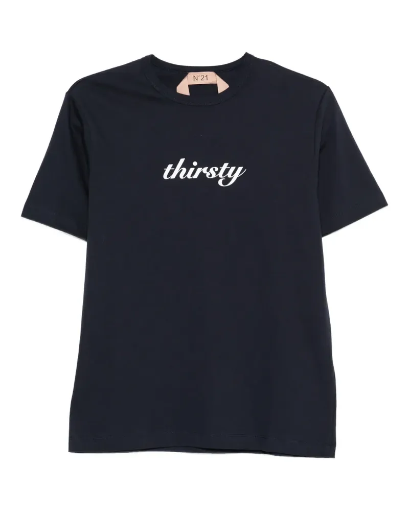 N° 21 T-Shirt mit Thirsty-Print - Blau Blau
