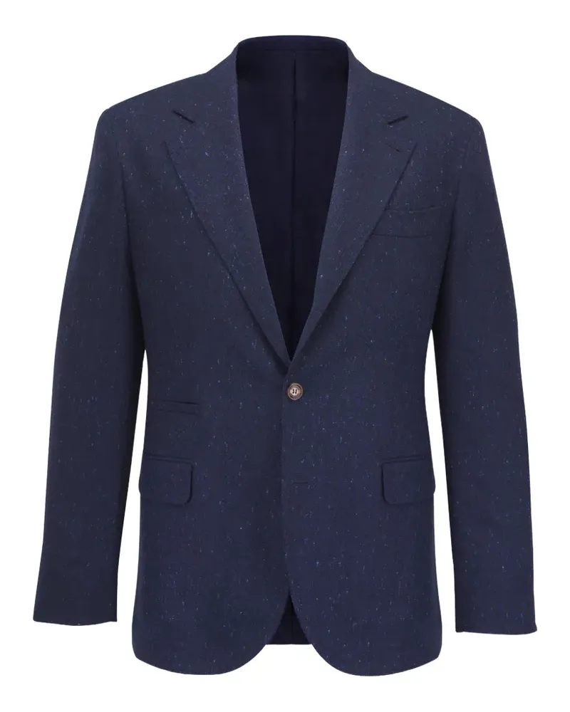 Brunello Cucinelli speckled notched suit - Blau Blau