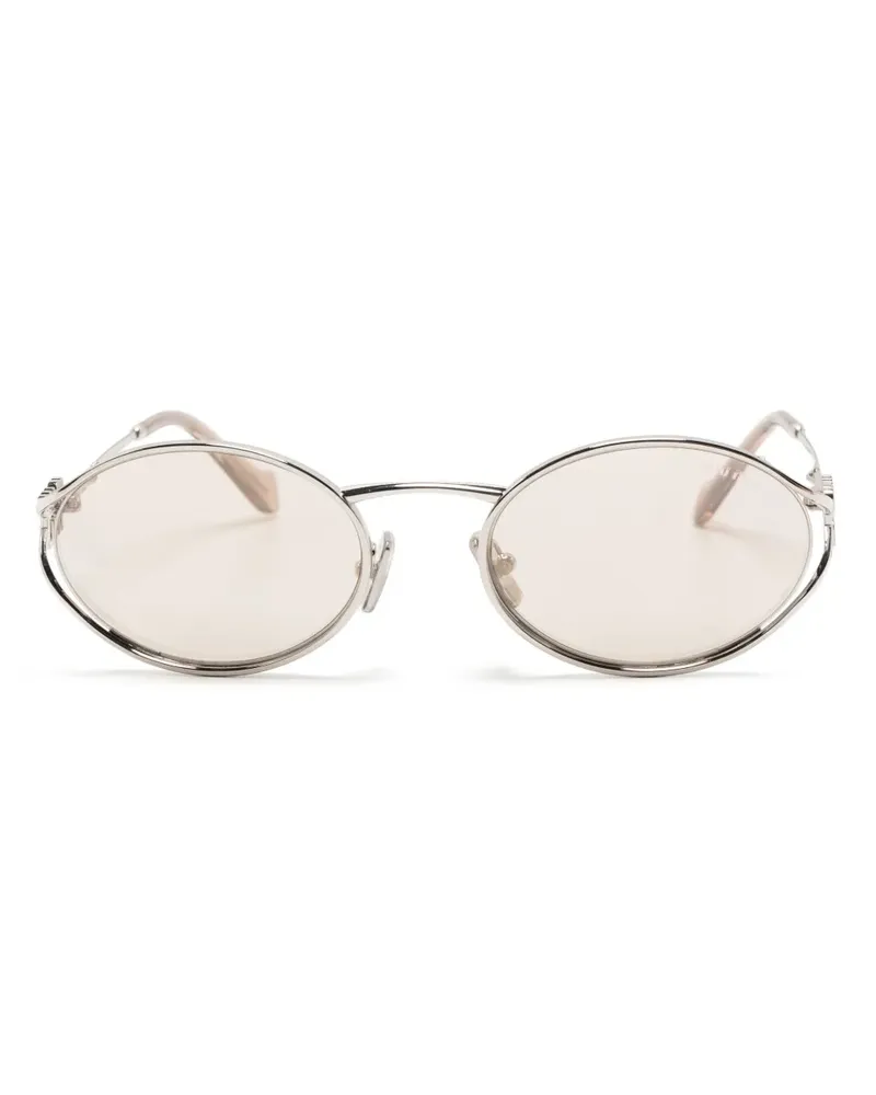 Miu Miu Sonnenbrille mit ovalem Gestell - Silber Silber