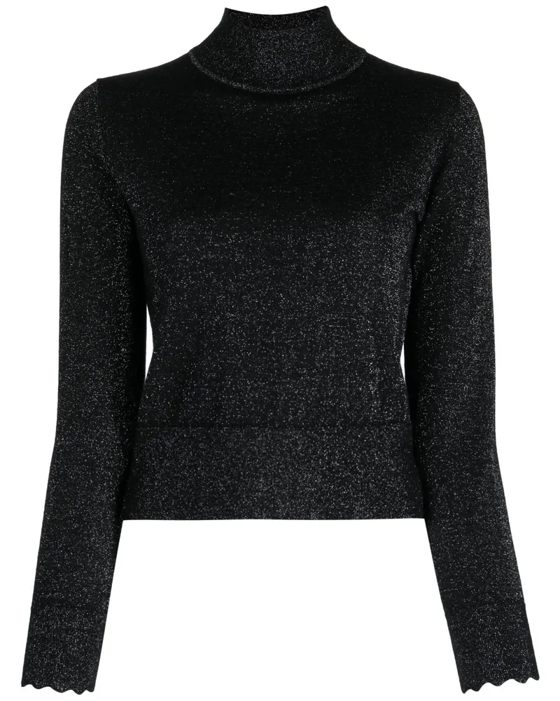 N.Peal Fein gestrickter Pullover - Schwarz Schwarz