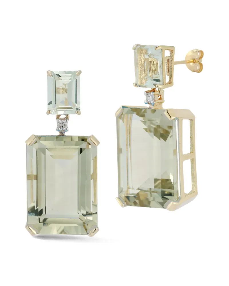 MATEO 14kt Gelbgold-Hängeohrringe mit Diamanten Gold